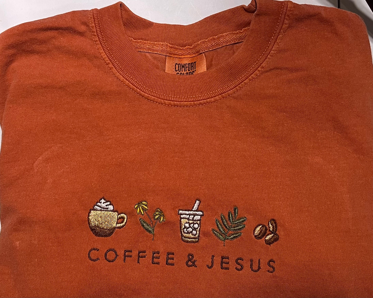 Coffee & Jesus Embroidered Tee