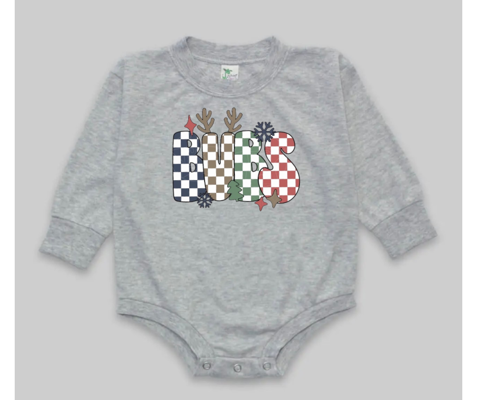 Cozy Bubble Romper- Christmas Chex Bubs