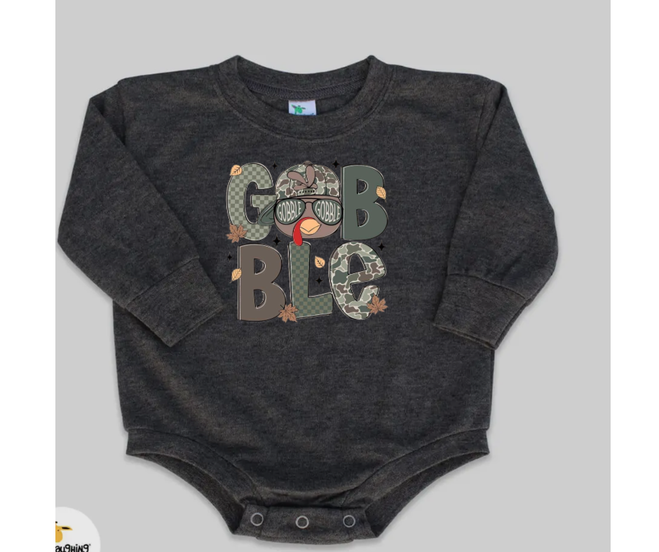 Cozy Bubble Romper- Camo Gobble