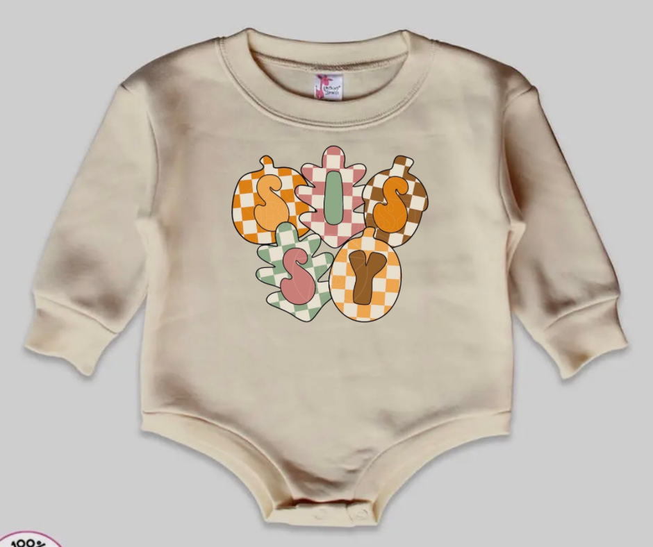 Cozy Bubble Romper- Chex Acorns & Leaves