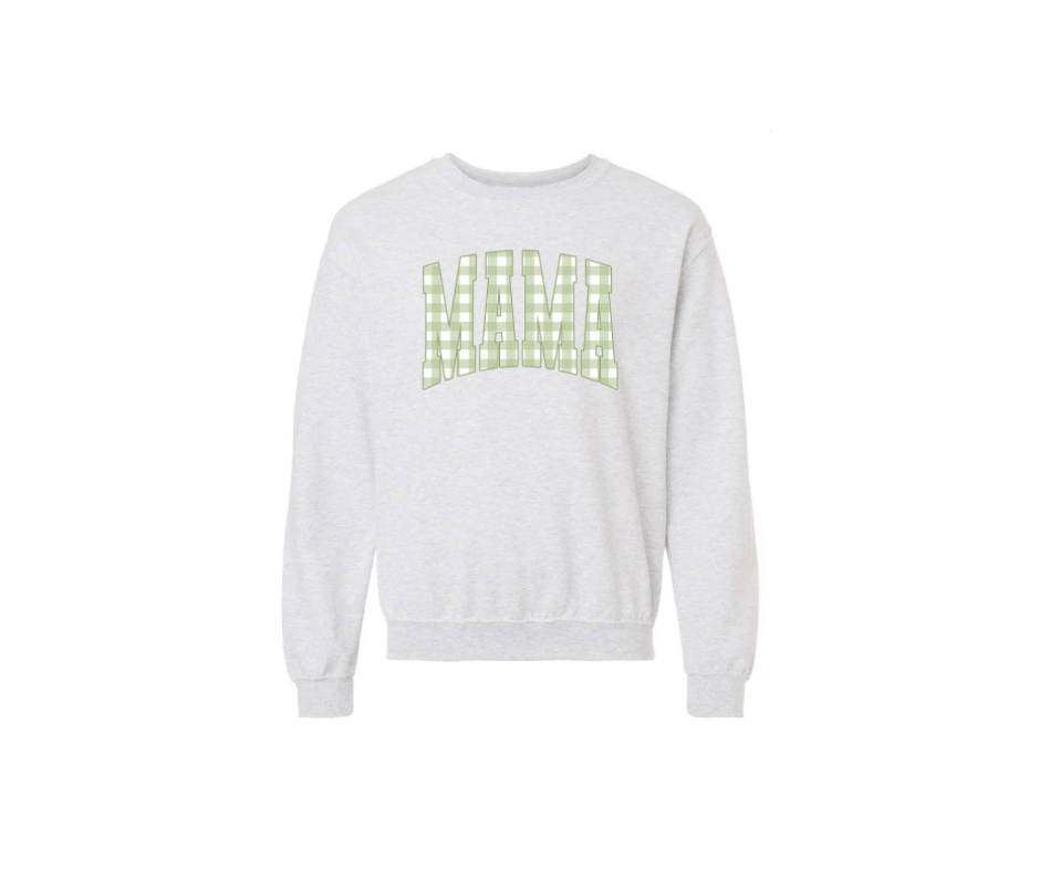Sage Gingham Mama Sweatshirt