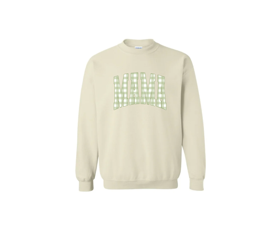 Sage Gingham Mama Sweatshirt