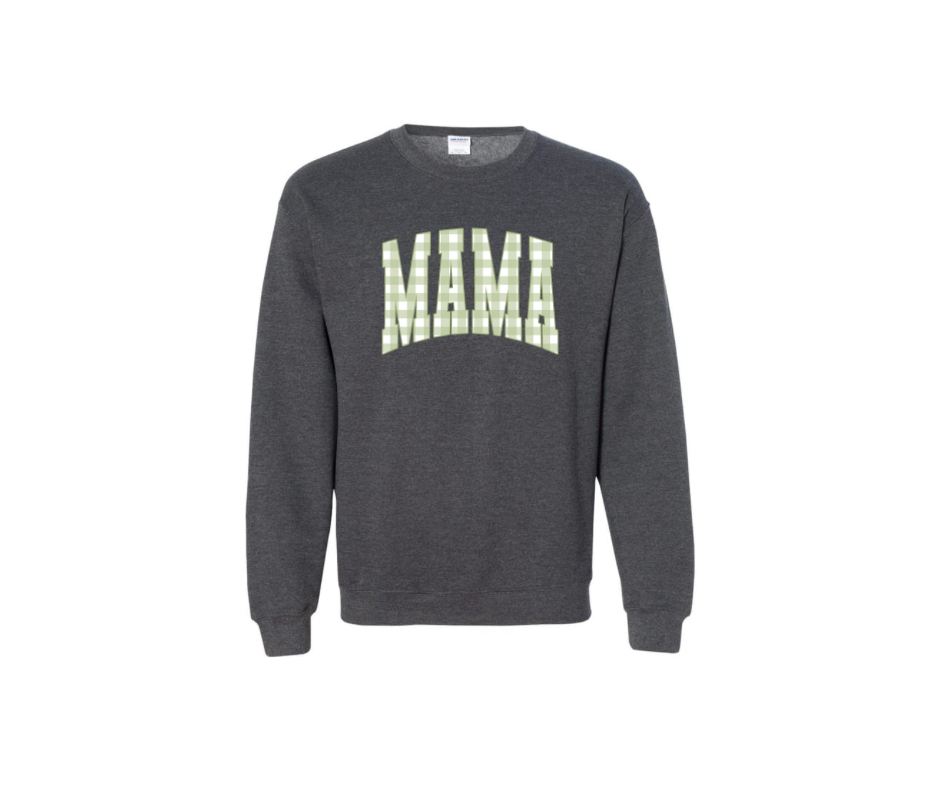 Sage Gingham Mama Sweatshirt
