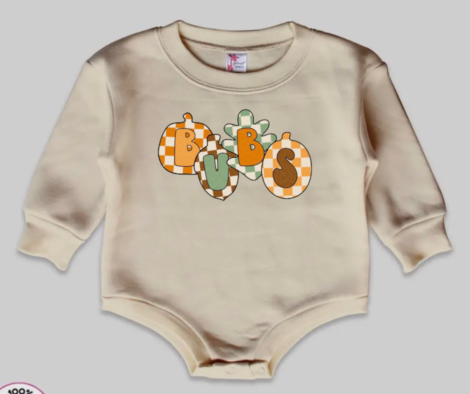 Cozy Bubble Romper- Chex Acorns & Leaves