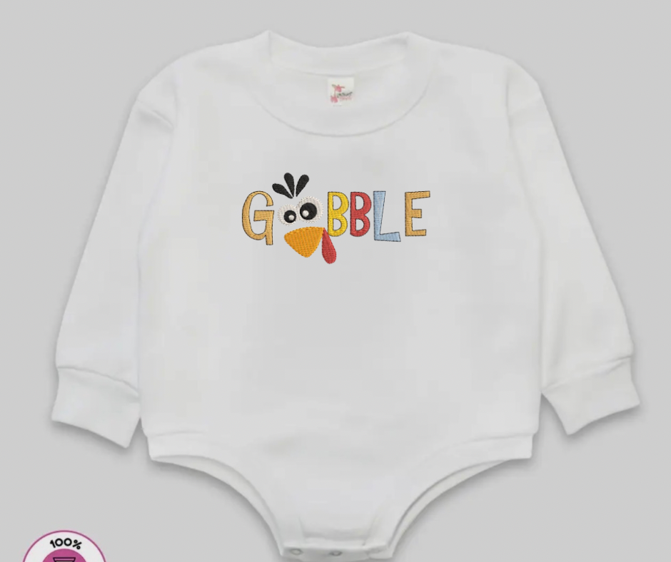 Cozy Bubble Romper- EmbroideredGobble