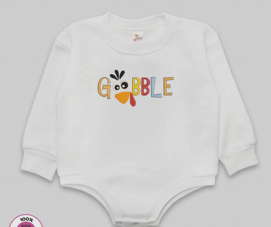 Cozy Bubble Romper- EmbroideredGobble
