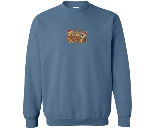 Embroidered Christmas Animals - Gildan Crew