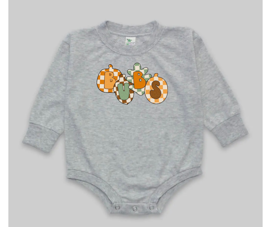 Cozy Bubble Romper- Chex Acorns & Leaves