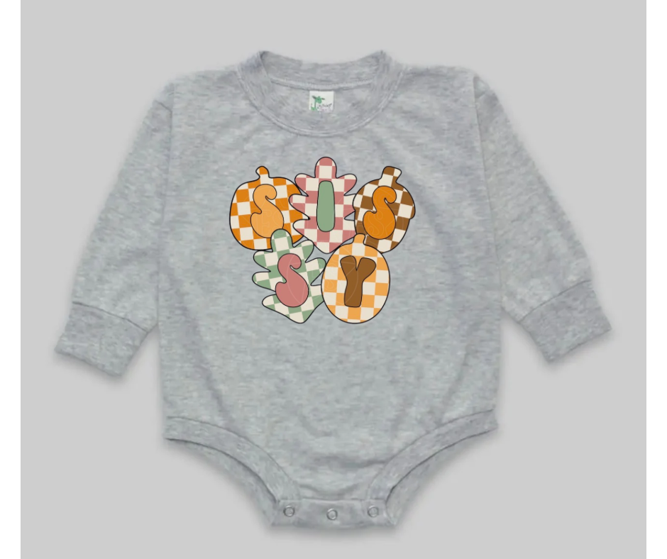 Cozy Bubble Romper- Chex Acorns & Leaves