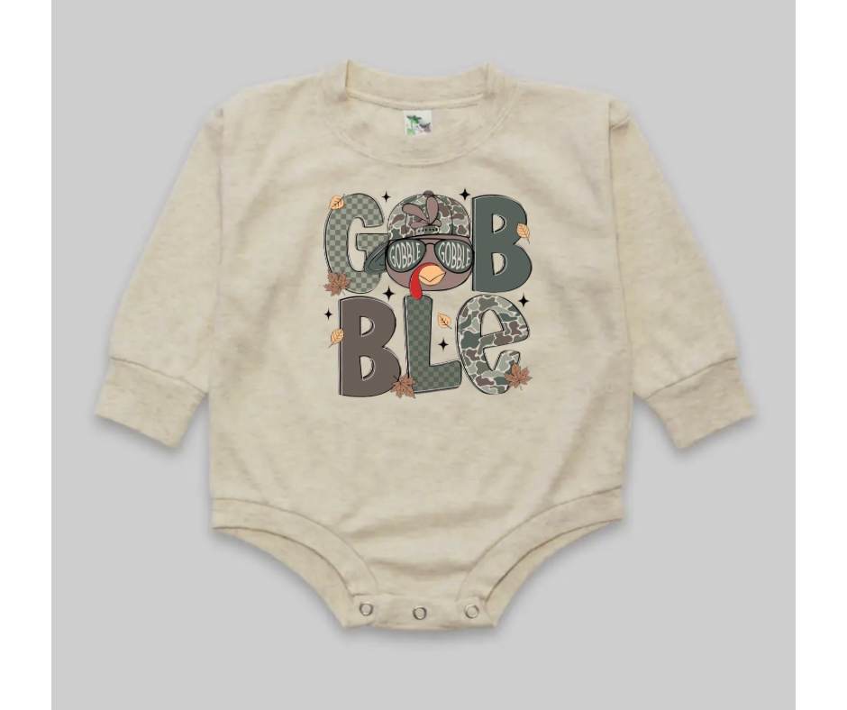 Cozy Bubble Romper- Camo Gobble