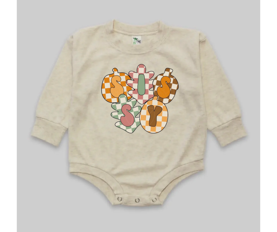 Cozy Bubble Romper- Chex Acorns & Leaves