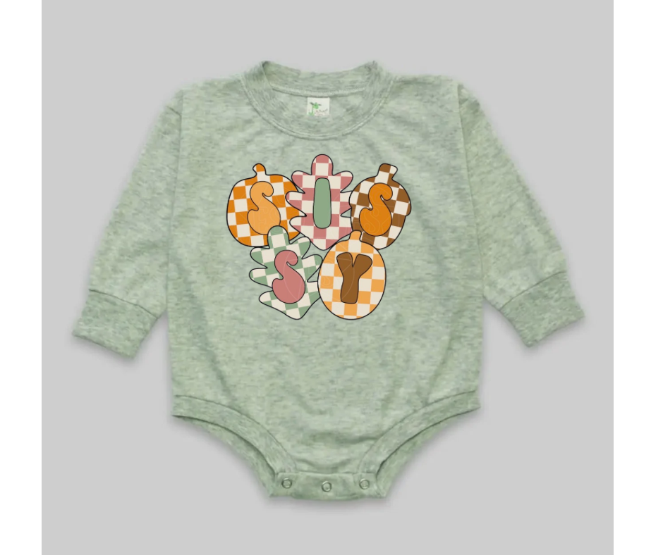 Cozy Bubble Romper- Chex Acorns & Leaves