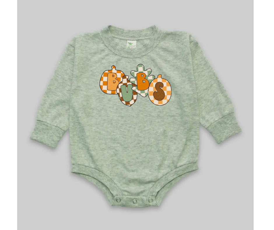 Cozy Bubble Romper- Chex Acorns & Leaves
