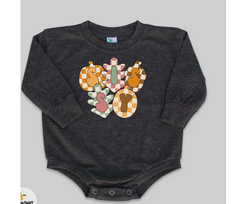 Cozy Bubble Romper- Chex Acorns & Leaves