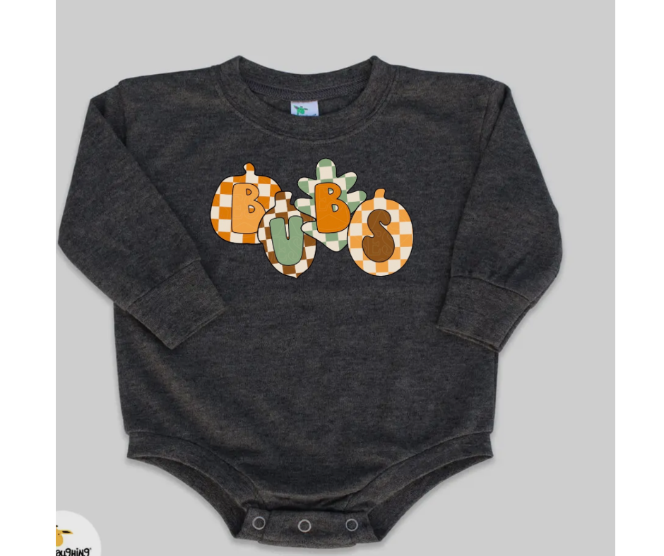 Cozy Bubble Romper- Chex Acorns & Leaves