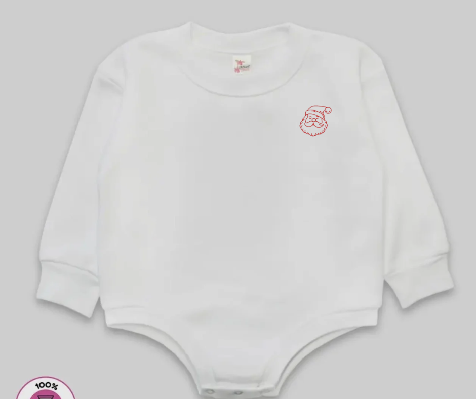 Cozy Bubble Romper - Embroidered Santa