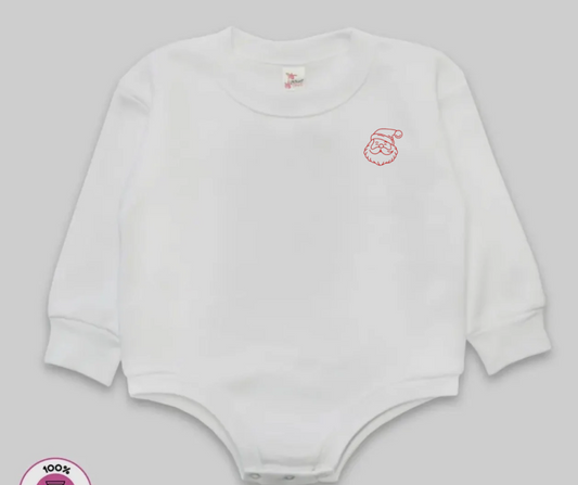 Cozy Bubble Romper - Embroidered Santa